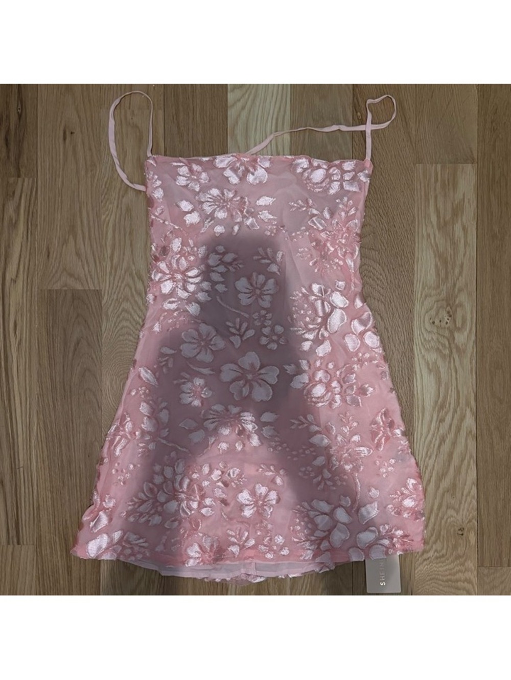 shein bae pink floral mini dress size L